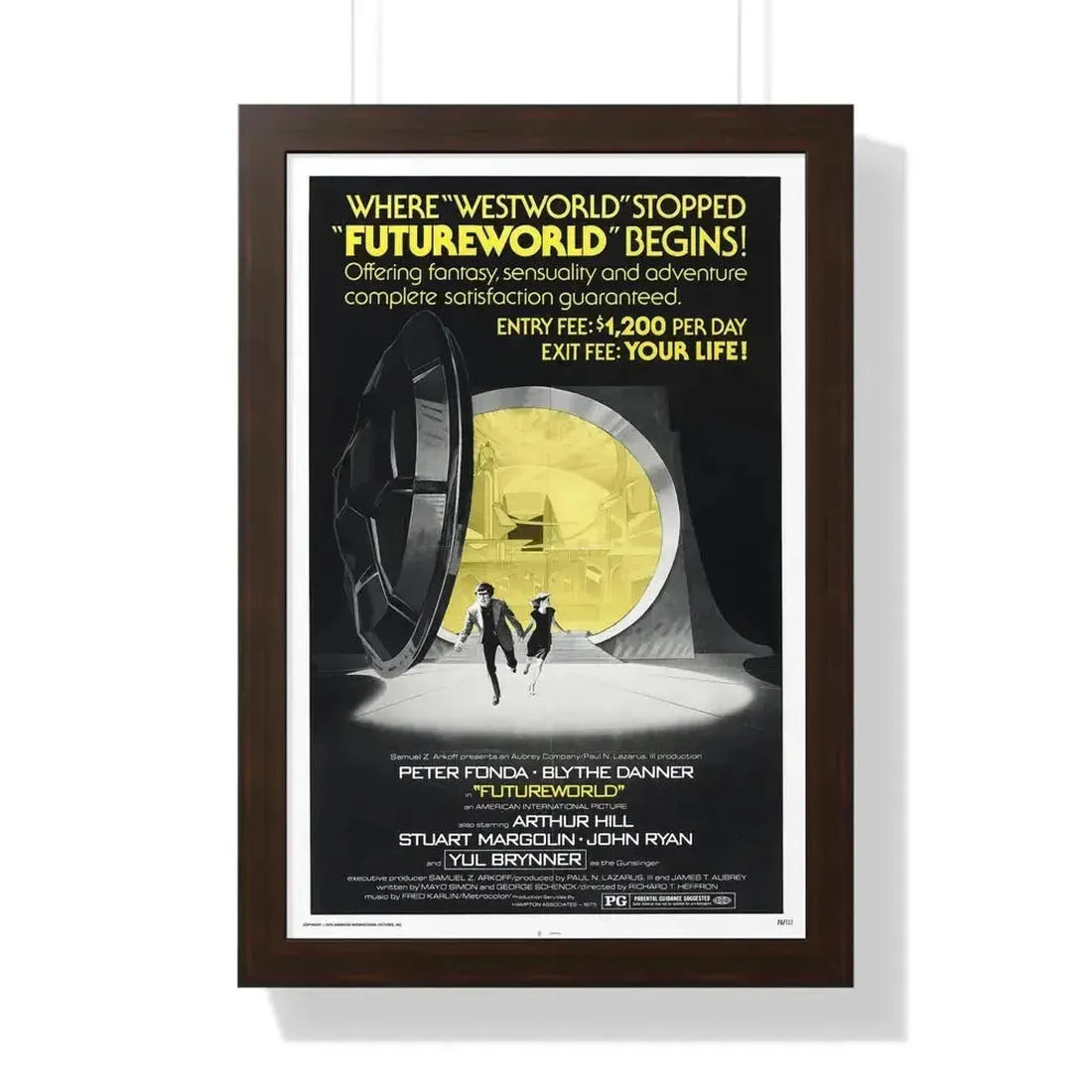 FUTUREWORLD (2) 1976 - Framed Movie Poster 16″ x 24″ Walnut - The Sticker Space