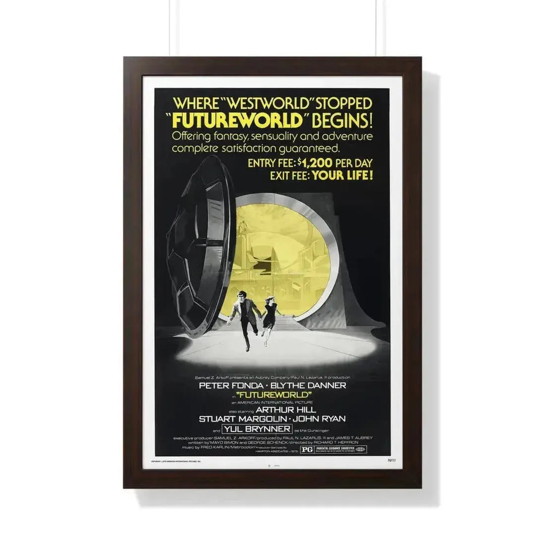 FUTUREWORLD (2) 1976 - Framed Movie Poster 20" x 30" Walnut - The Sticker Space