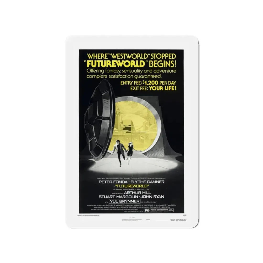FUTUREWORLD (2) 1976 Movie Poster - Refrigerator Magnet 3 Inch - The Sticker Space