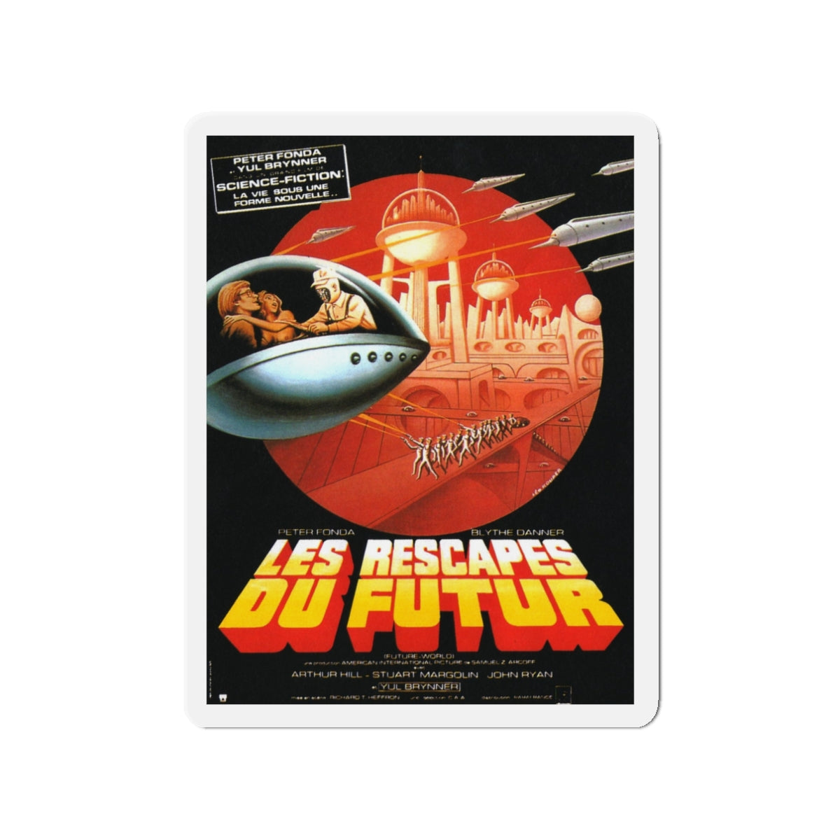 FUTUREWORLD (FRENCH) 1976 Movie Poster - Die-Cut Magnet-3" x 3"-The Sticker Space