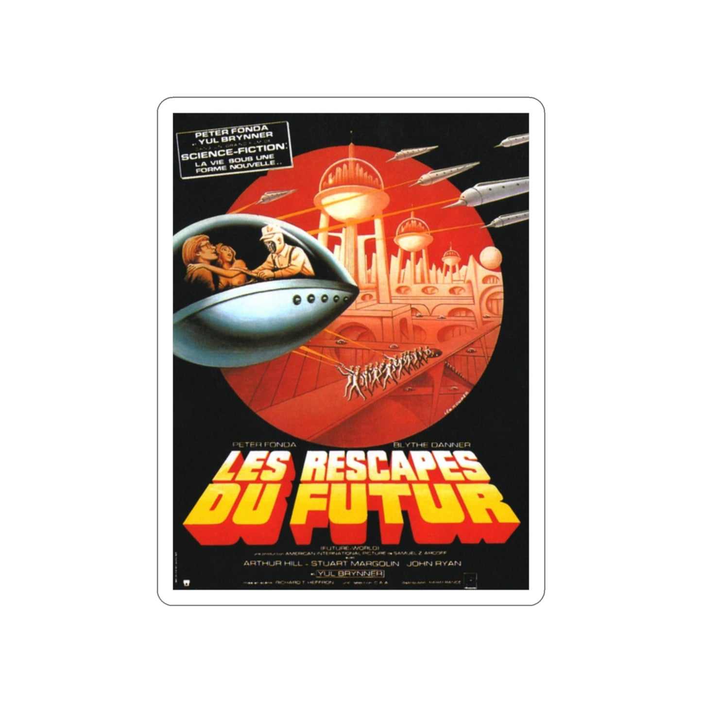 FUTUREWORLD (FRENCH) 1976 Movie Poster STICKER Vinyl Die-Cut Decal-2 Inch-The Sticker Space