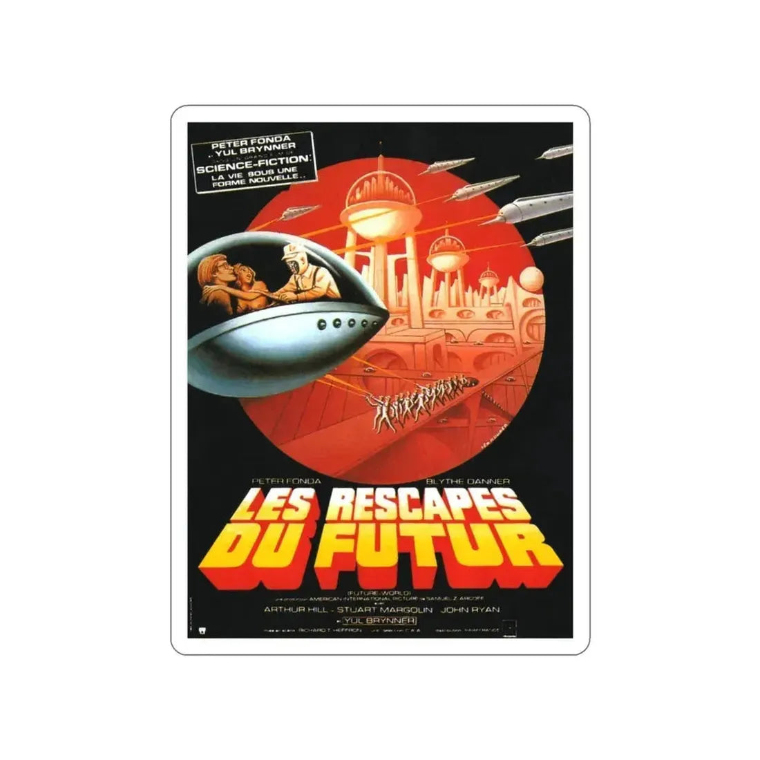 FUTUREWORLD (FRENCH) 1976 Movie Poster STICKER Vinyl Die-Cut Decal 3 Inch - The Sticker Space