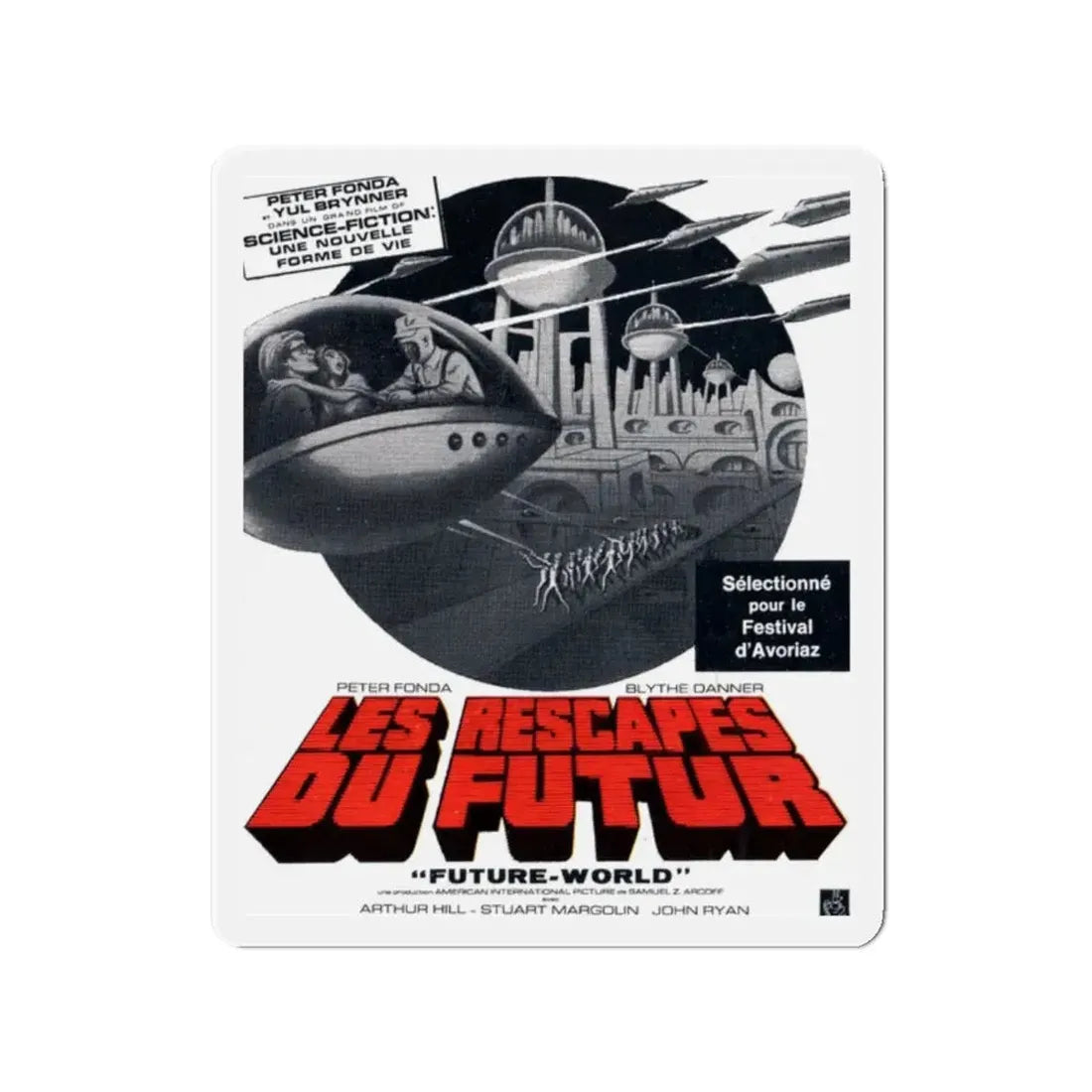 FUTUREWORLD (FRENCH 2) 1976 Movie Poster - Refrigerator Magnet 2 Inch - The Sticker Space