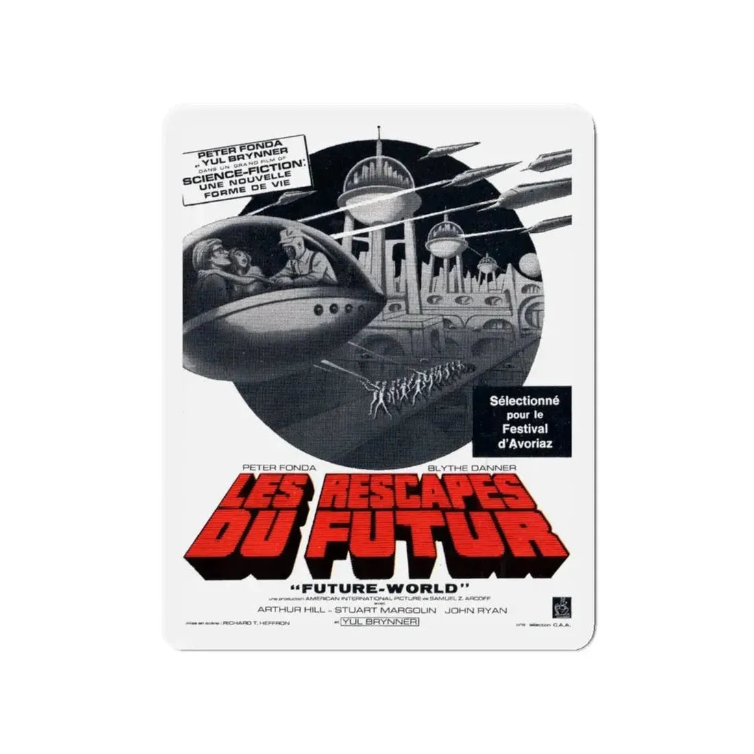 FUTUREWORLD (FRENCH 2) 1976 Movie Poster - Refrigerator Magnet 4 Inch - The Sticker Space