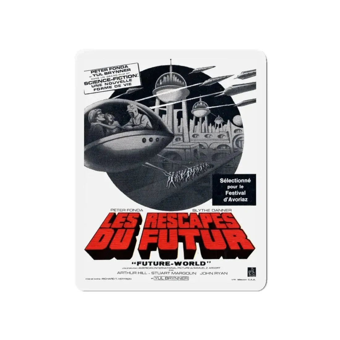 FUTUREWORLD (FRENCH 2) 1976 Movie Poster - Refrigerator Magnet 5 Inch - The Sticker Space