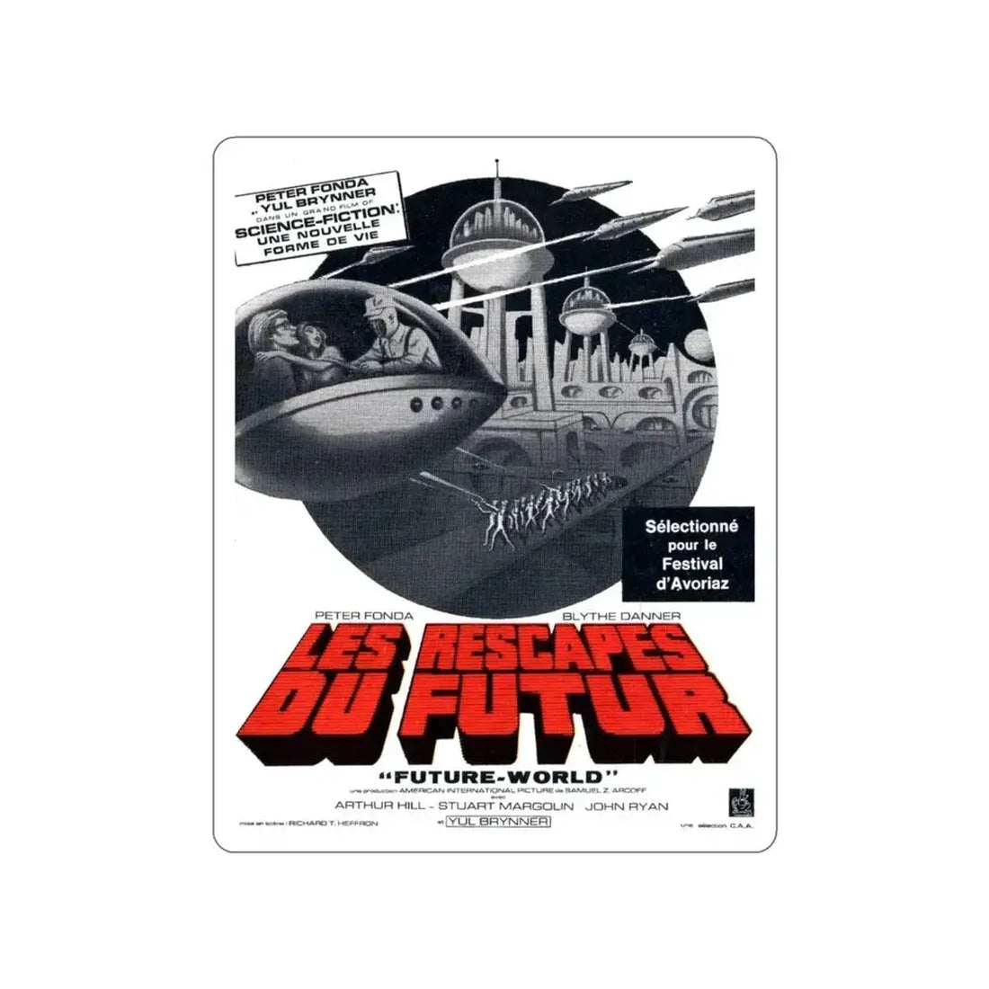 FUTUREWORLD (FRENCH 2) 1976 Movie Poster STICKER Vinyl Die-Cut Decal 3 Inch - The Sticker Space