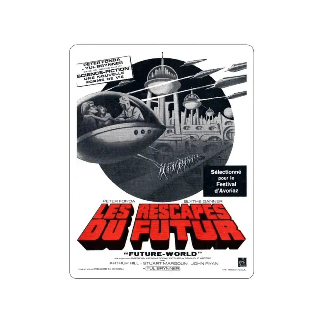 FUTUREWORLD (FRENCH 2) 1976 Movie Poster STICKER Vinyl Die-Cut Decal - The Sticker Space
