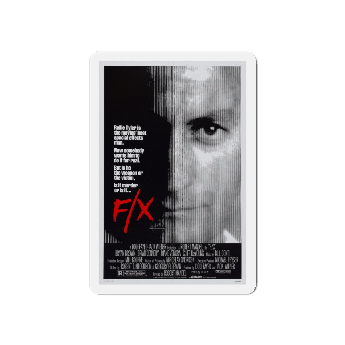 FX MURDER BY ILLUSION 1986 Movie Poster - Die-Cut Magnet-6 × 6"-The Sticker Space