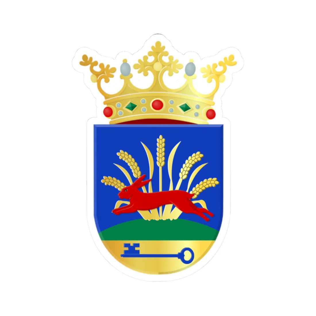 Gaasterland-Sloten wapen (Netherlands) (Coat of Arms) STICKER Vinyl Kiss-Cut Decal 2 Inch White - The Sticker Space