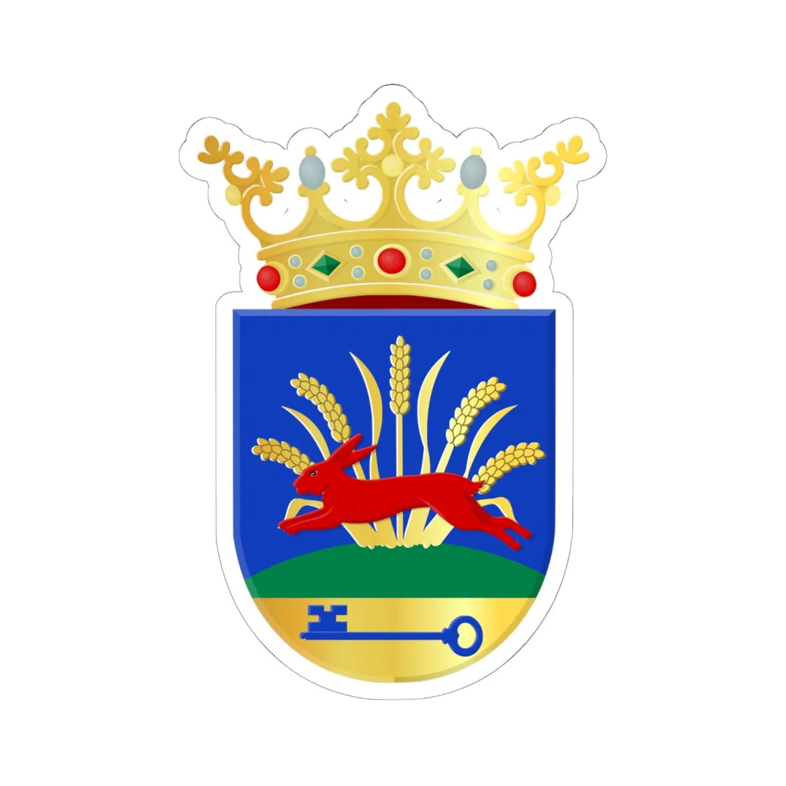 Gaasterland-Sloten wapen (Netherlands) (Coat of Arms) STICKER Vinyl Kiss-Cut Decal 6 Inch White - The Sticker Space