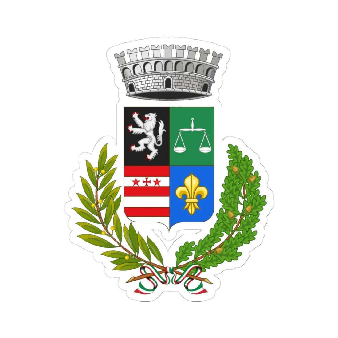 Gaby-Stemma (Italy) (Coat of Arms) STICKER Vinyl Kiss-Cut Decal 4 Inch White - The Sticker Space