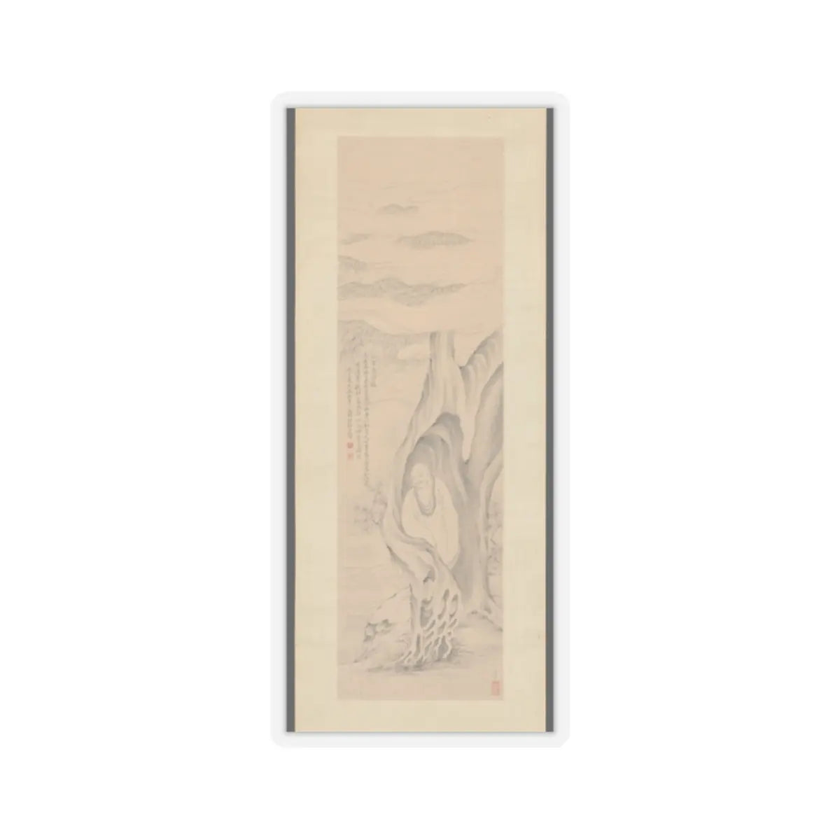 Gai Qi - Luohan Meditating in a Tree - 1821 v1 - STICKER Vinyl Kiss-Cut Decal
