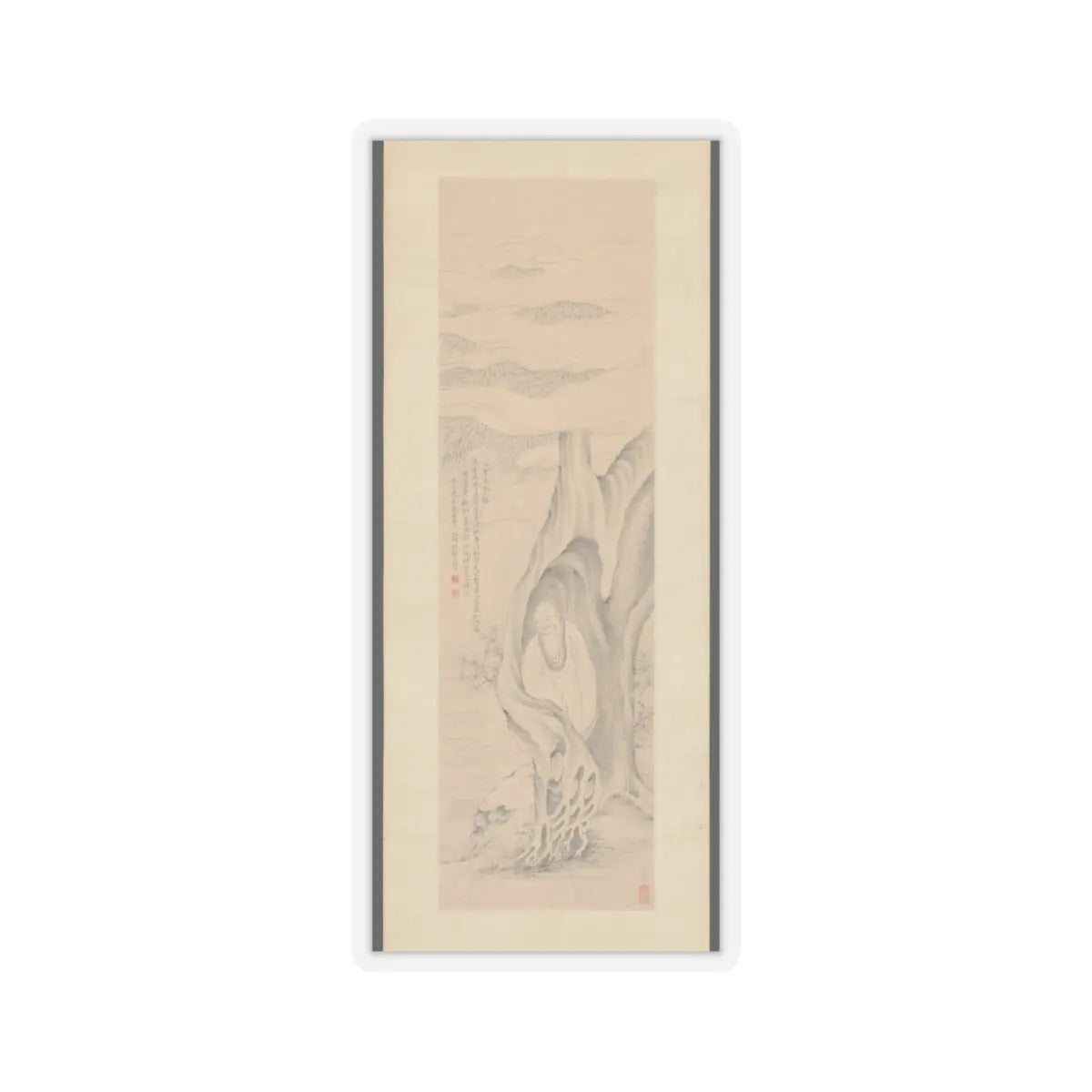 Gai Qi - Luohan Meditating in a Tree - 1821 v1 - STICKER Vinyl Kiss-Cut Decal