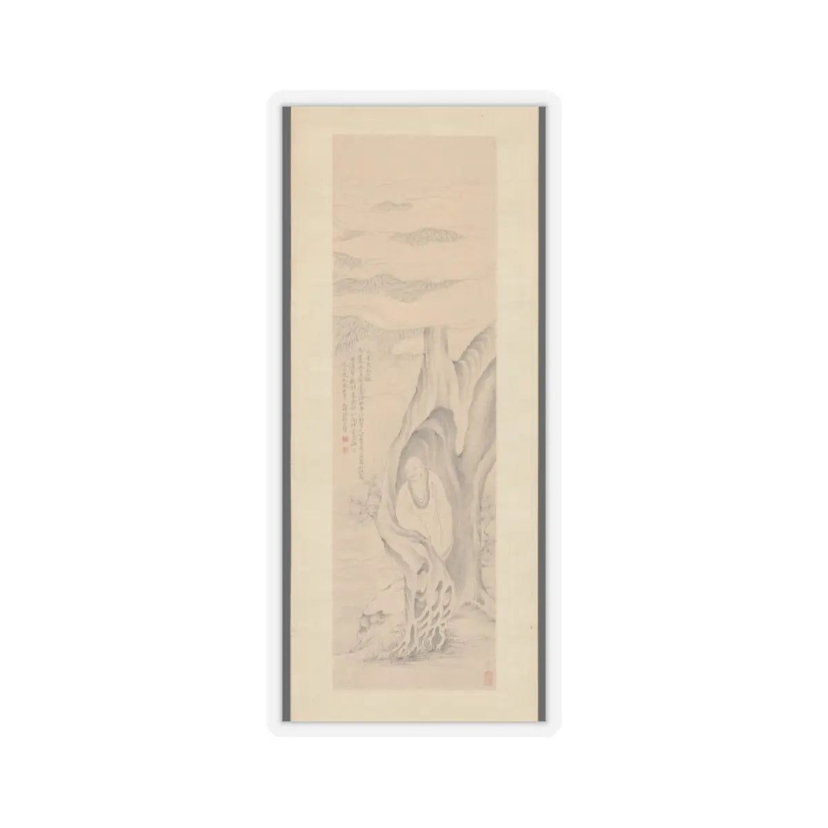 Gai Qi - Luohan Meditating in a Tree - 1821 v1 - STICKER Vinyl Kiss-Cut Decal