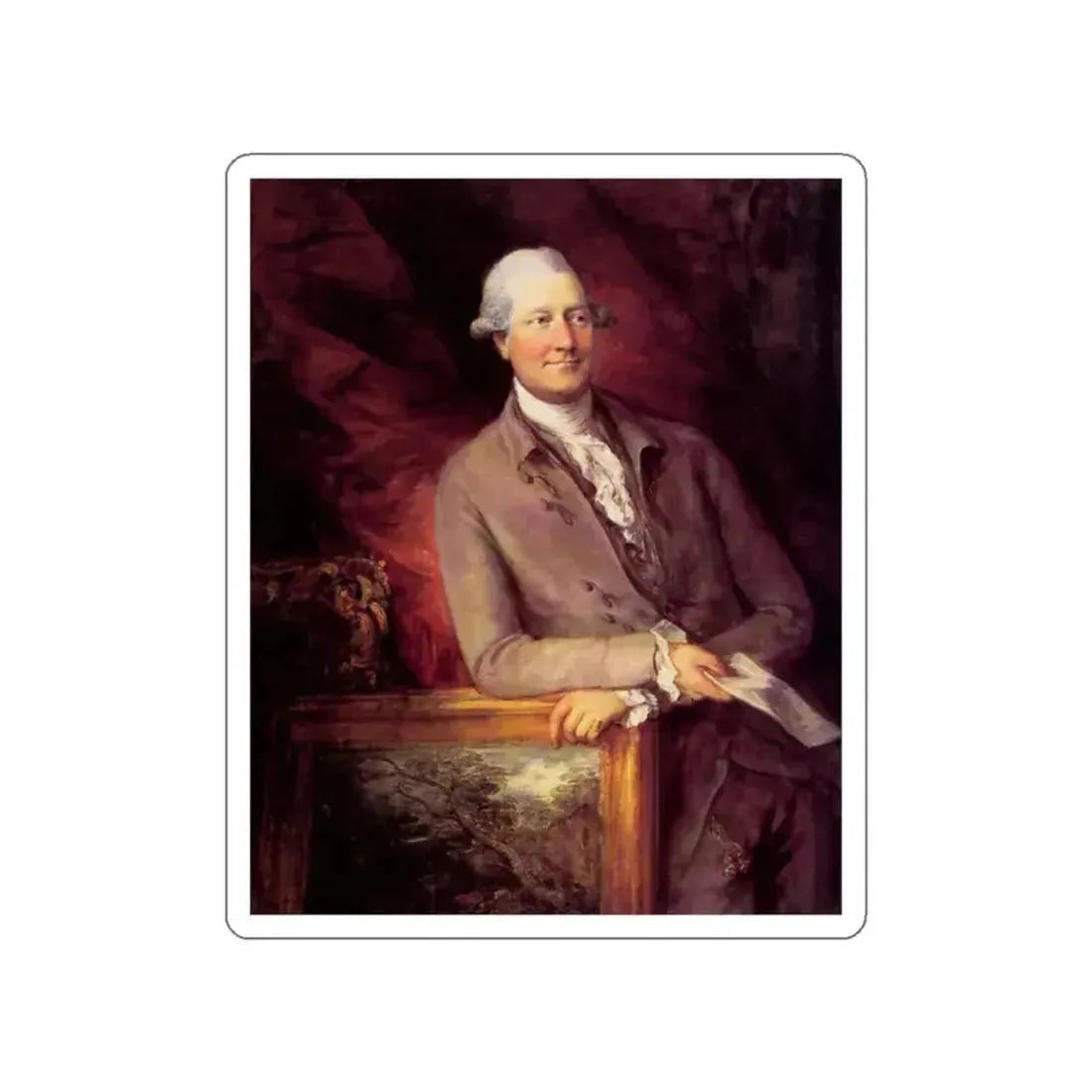 GAINSBOROUGH, Thomas - James Christie (Artwork) STICKER Vinyl Die-Cut Decal White Die-Cut 2 Inch - The Sticker Space