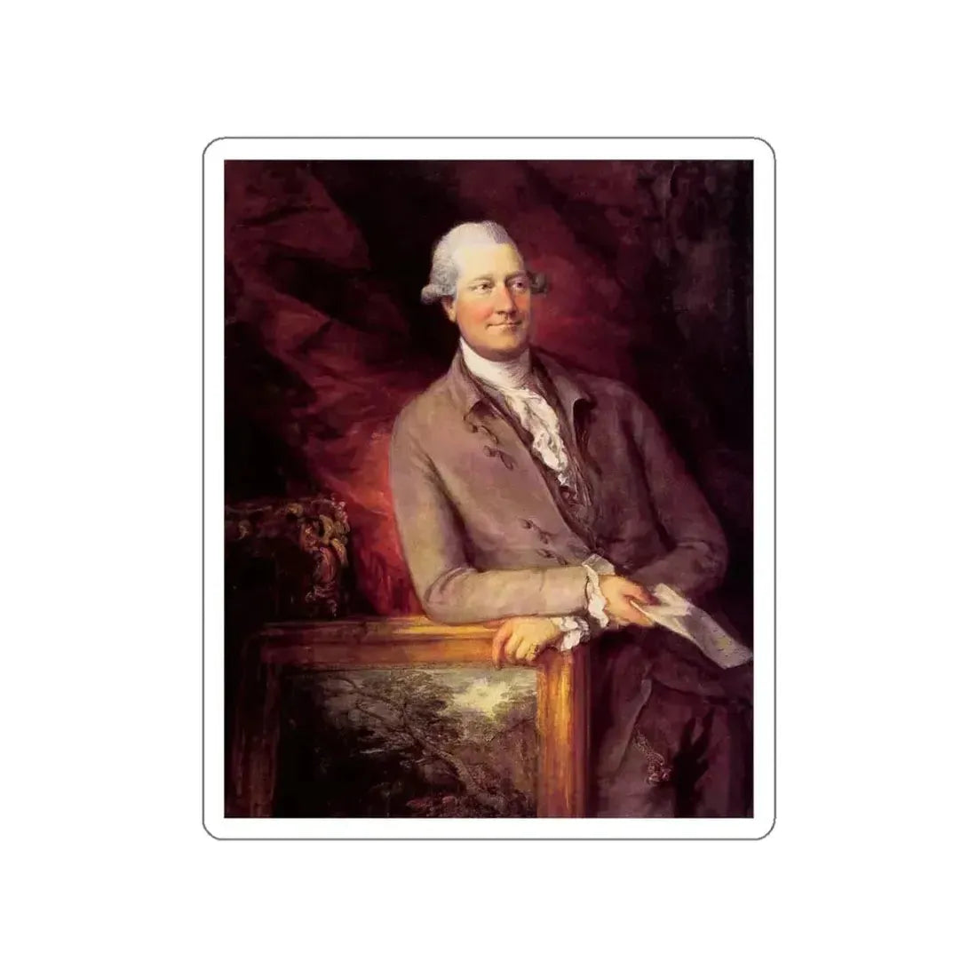 GAINSBOROUGH, Thomas - James Christie (Artwork) STICKER Vinyl Die-Cut Decal White Die-Cut 3 Inch - The Sticker Space