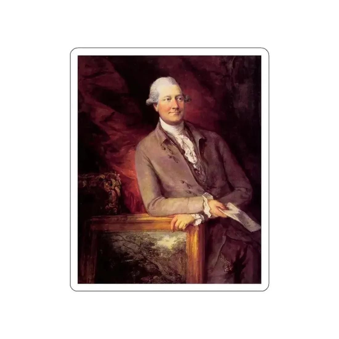 GAINSBOROUGH, Thomas - James Christie (Artwork) STICKER Vinyl Die-Cut Decal White Die-Cut 4 Inch - The Sticker Space