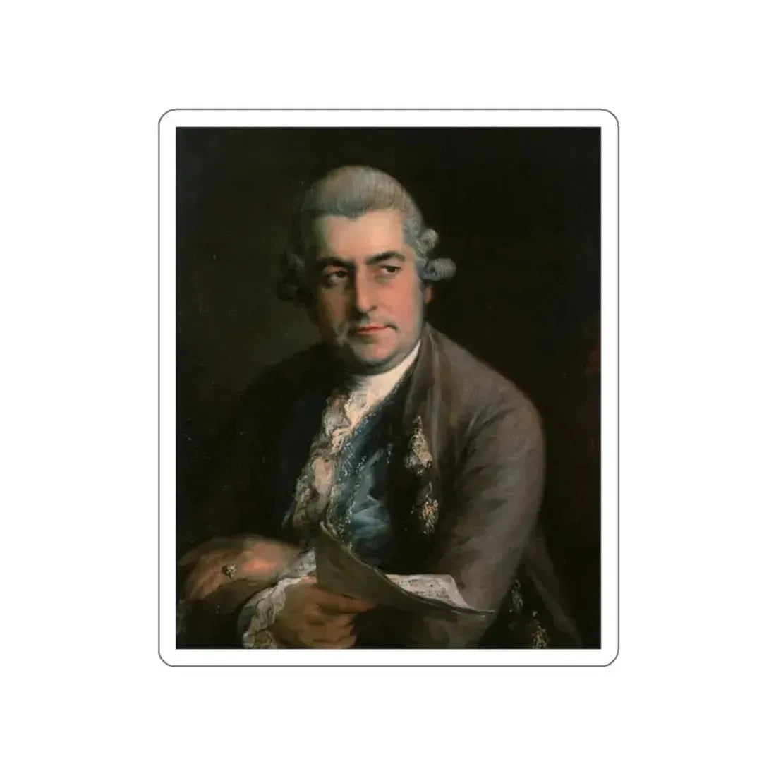 GAINSBOROUGH, Thomas - Johann Christian Bach (Artwork) STICKER Vinyl Die-Cut Decal White Die-Cut 2 Inch - The Sticker Space