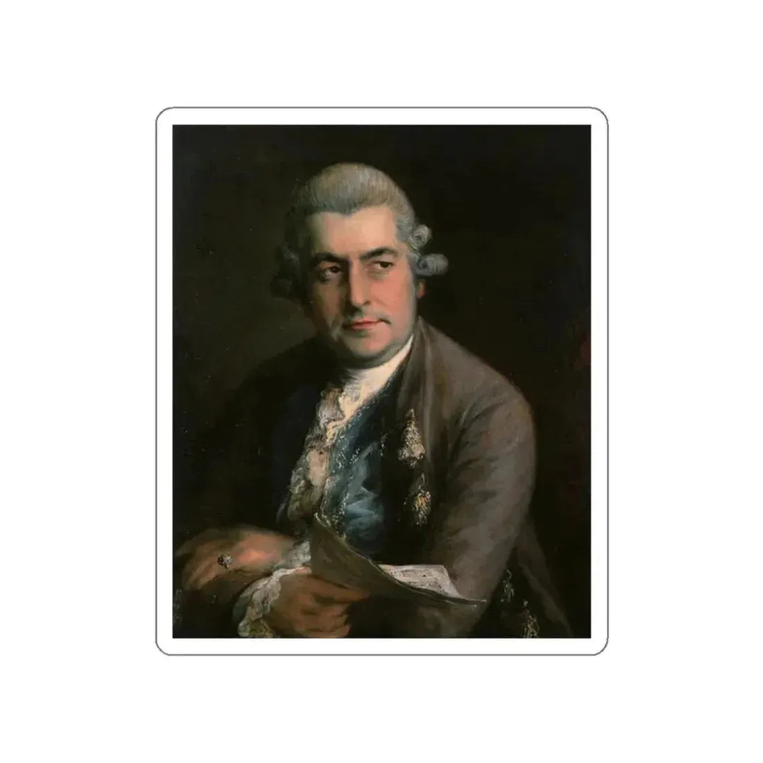 GAINSBOROUGH, Thomas - Johann Christian Bach (Artwork) STICKER Vinyl Die-Cut Decal White Die-Cut 3 Inch - The Sticker Space