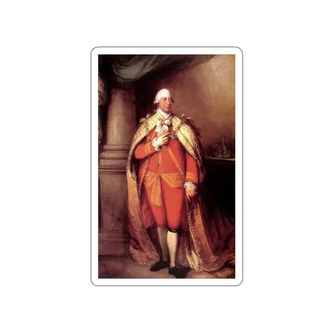 GAINSBOROUGH, Thomas - King George III (Artwork) STICKER Vinyl Die-Cut Decal White Die-Cut 2 Inch - The Sticker Space