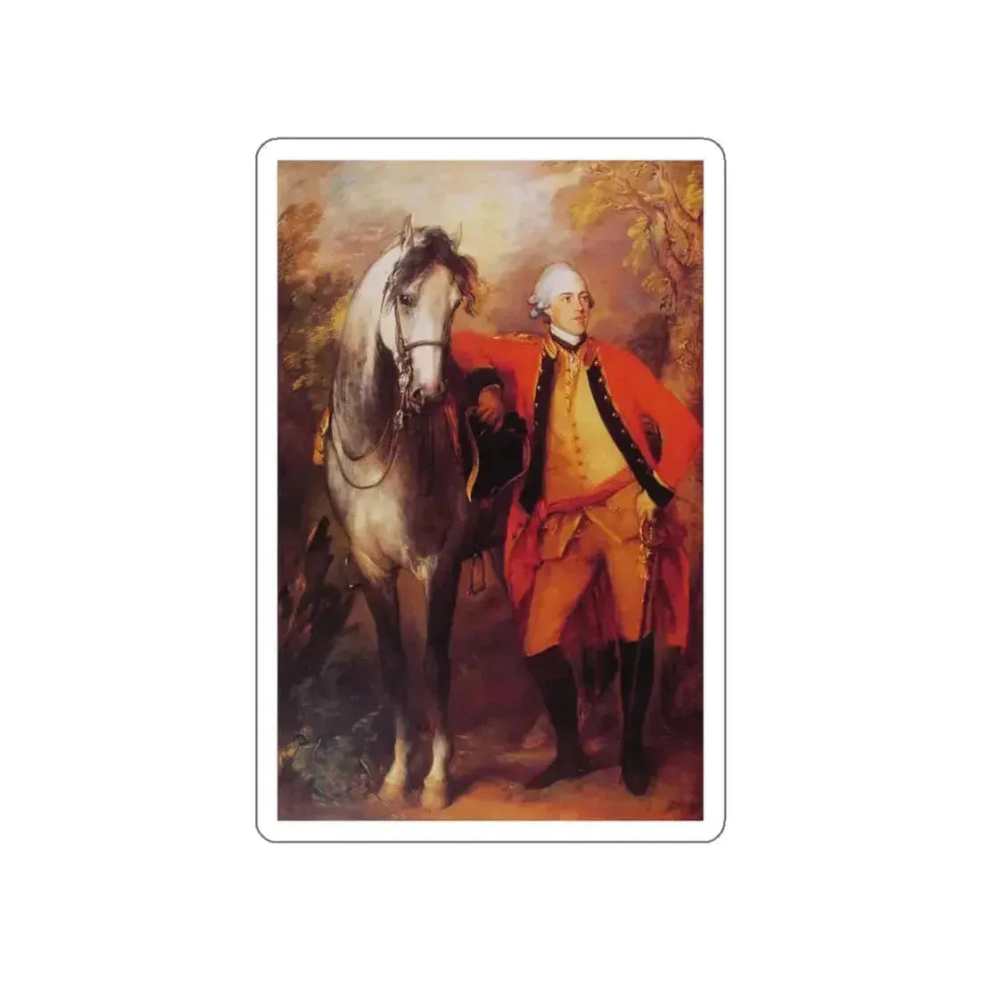 GAINSBOROUGH, Thomas - Lord Ligonier (Artwork) STICKER Vinyl Die-Cut Decal White Die-Cut 5 Inch - The Sticker Space