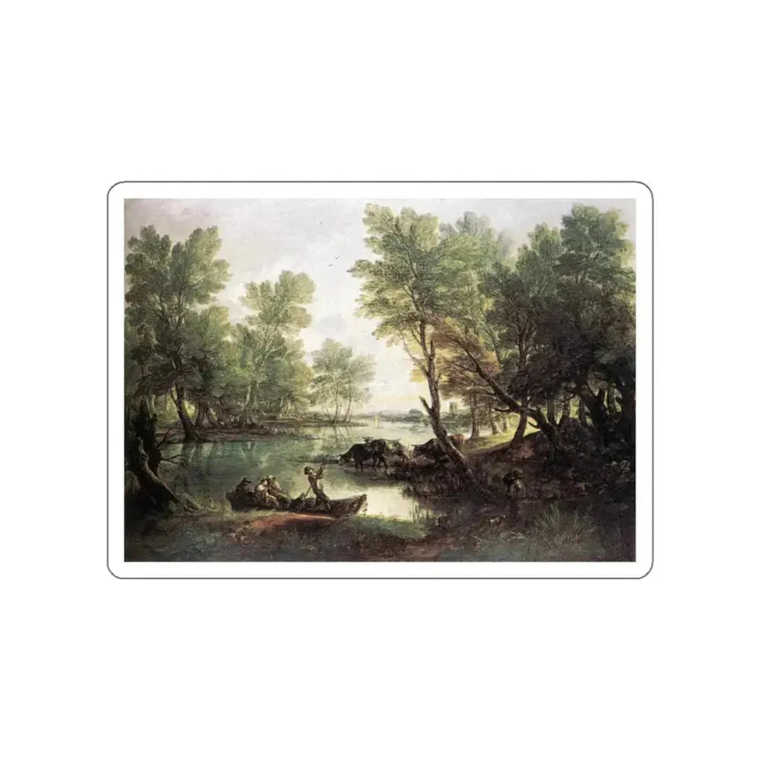 GAINSBOROUGH, Thomas - River Landscape (Artwork) STICKER Vinyl Die-Cut Decal White Die-Cut 4 Inch - The Sticker Space