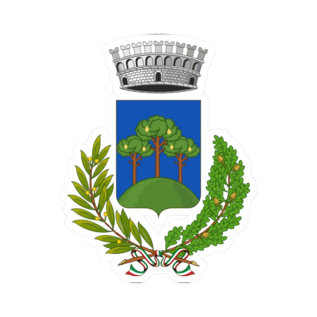 Gaiole in Chianti-Stemma (Italy) (Coat of Arms) STICKER Vinyl Kiss-Cut Decal 2 Inch White - The Sticker Space