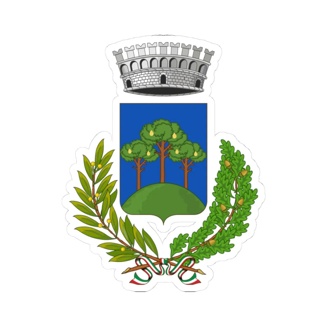 Gaiole in Chianti-Stemma (Italy) (Coat of Arms) STICKER Vinyl Kiss-Cut Decal 3 Inch White - The Sticker Space