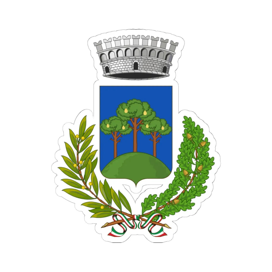 Gaiole in Chianti-Stemma (Italy) (Coat of Arms) STICKER Vinyl Kiss-Cut Decal 6 Inch White - The Sticker Space