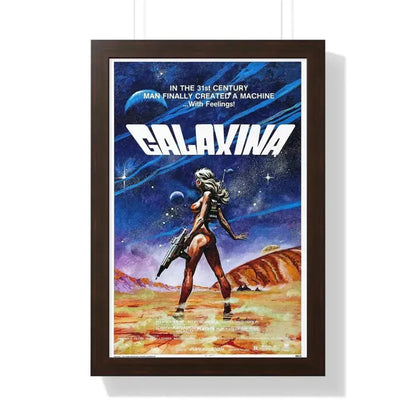 GALAXINA 1980 - Framed Movie Poster 16″ x 24″ Walnut - The Sticker Space