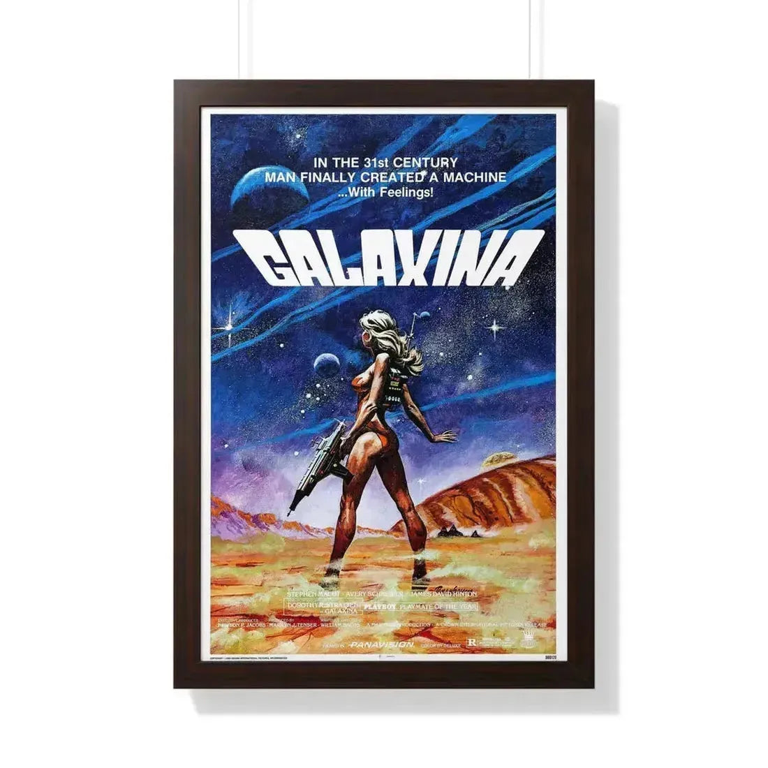 GALAXINA 1980 - Framed Movie Poster 20" x 30" Walnut - The Sticker Space