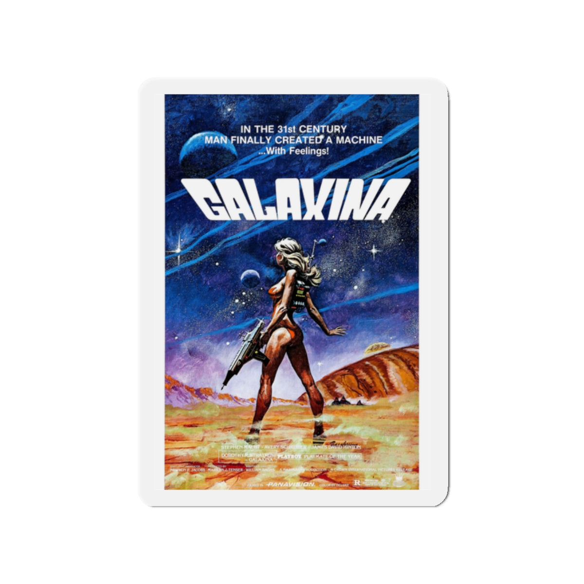 GALAXINA 1980 Movie Poster - Die-Cut Magnet-2" x 2"-The Sticker Space