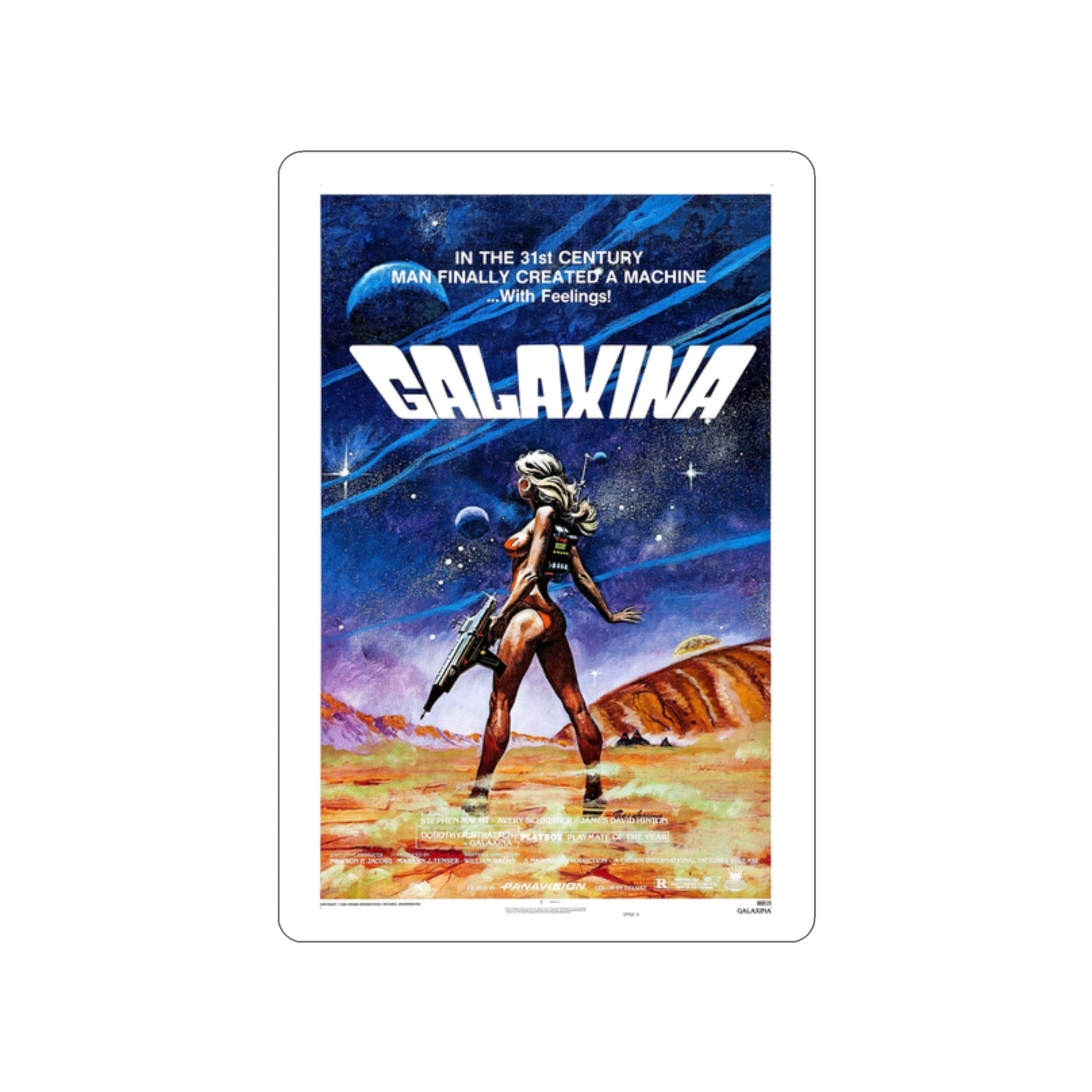 GALAXINA 1980 Movie Poster STICKER Vinyl Die-Cut Decal-2 Inch-The Sticker Space