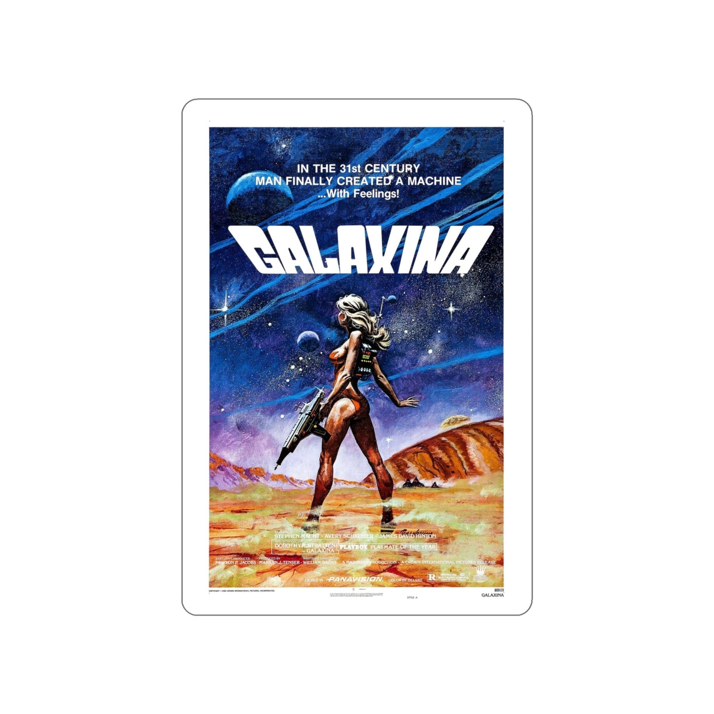 GALAXINA 1980 Movie Poster STICKER Vinyl Die-Cut Decal-4 Inch-The Sticker Space