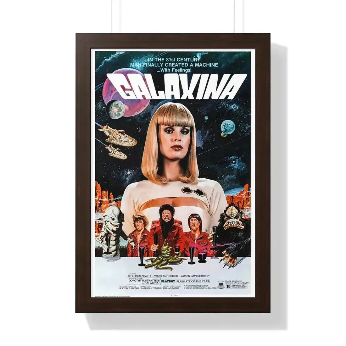 GALAXINA (2) 1980 - Framed Movie Poster 16″ x 24″ Walnut - The Sticker Space
