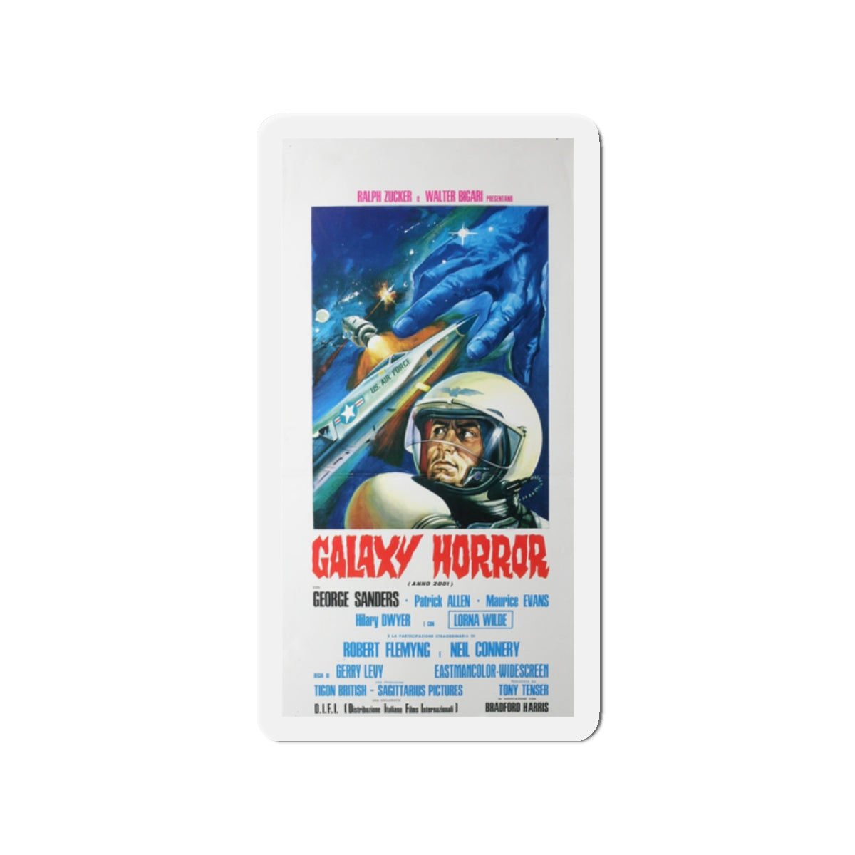 GALAXY HORROR 1969 Movie Poster - Die-Cut Magnet-2" x 2"-The Sticker Space