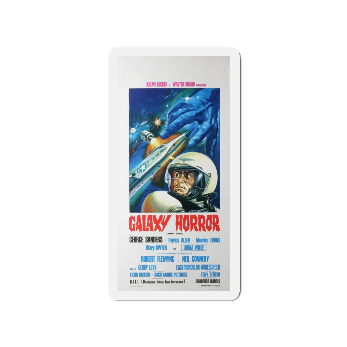 GALAXY HORROR 1969 Movie Poster - Die-Cut Magnet-3" x 3"-The Sticker Space