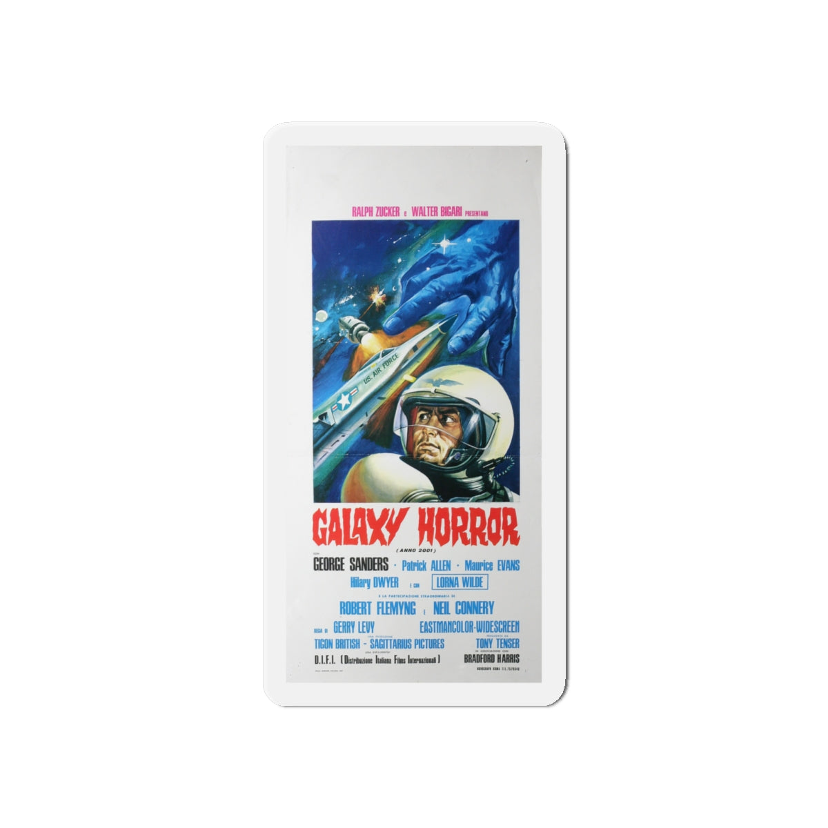 GALAXY HORROR 1969 Movie Poster - Die-Cut Magnet-6 × 6"-The Sticker Space