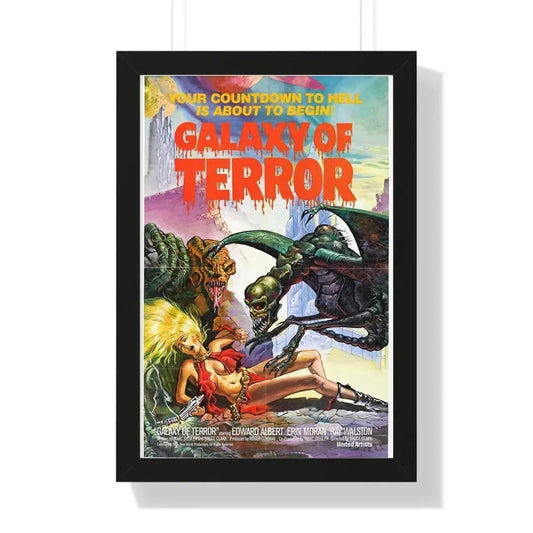 GALAXY OF TERROR 1981 - Framed Movie Poster 16″ x 24″ Black - The Sticker Space