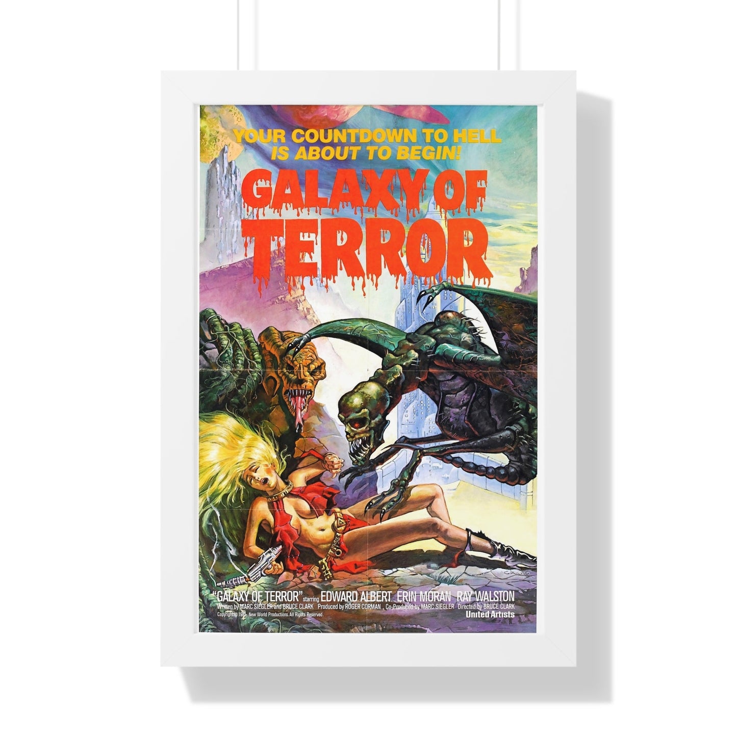 GALAXY OF TERROR 1981 - Framed Movie Poster-16″ x 24″-The Sticker Space