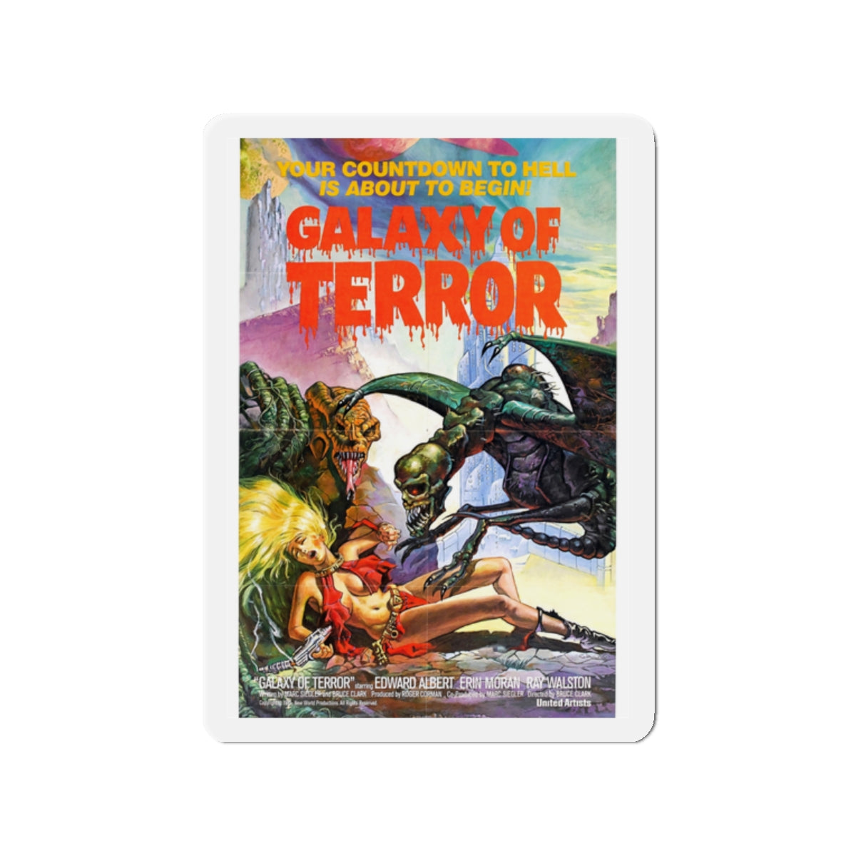 GALAXY OF TERROR 1981 Movie Poster - Die-Cut Magnet-2" x 2"-The Sticker Space