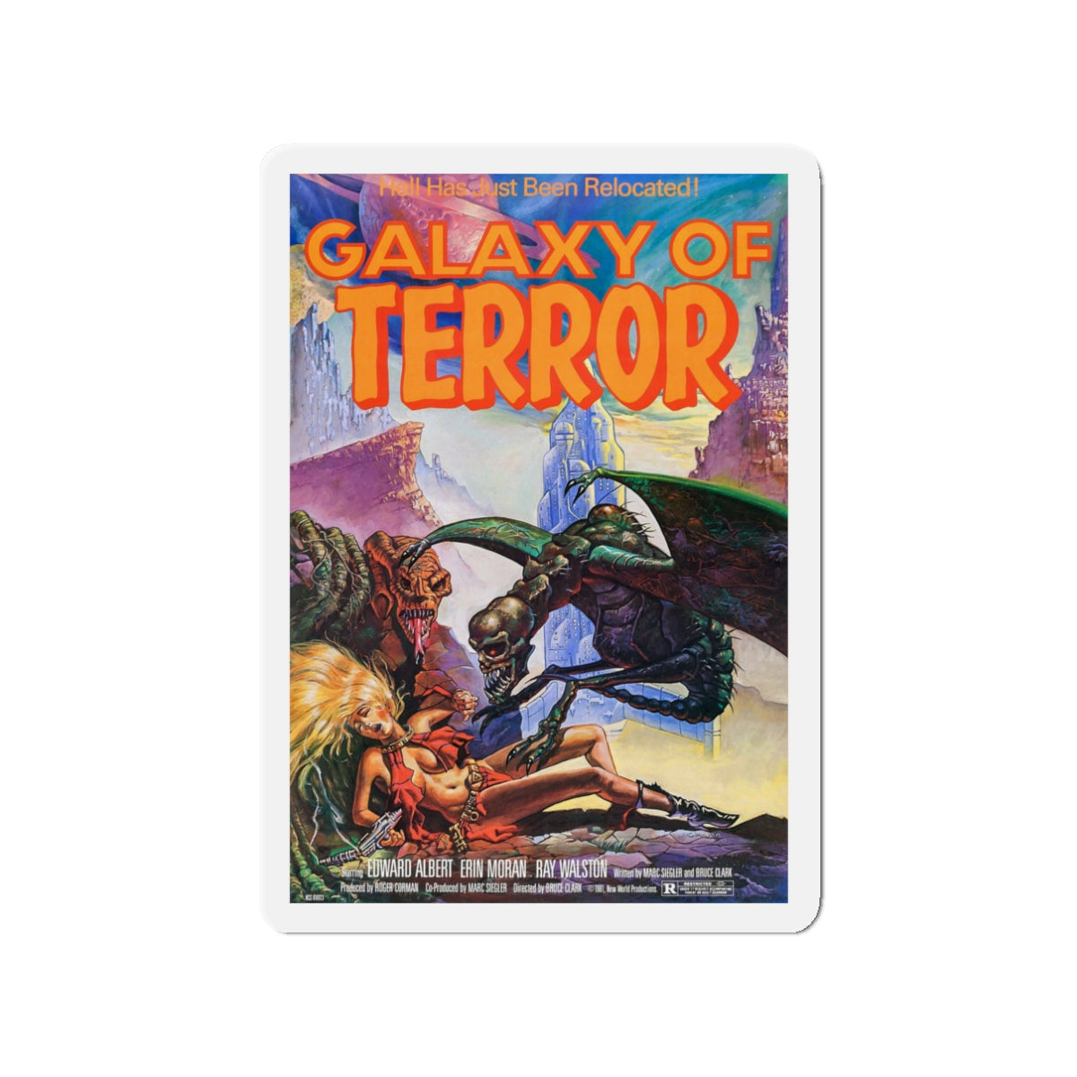 GALAXY OF TERROR (2) 1981 Movie Poster - Die-Cut Magnet-3" x 3"-The Sticker Space