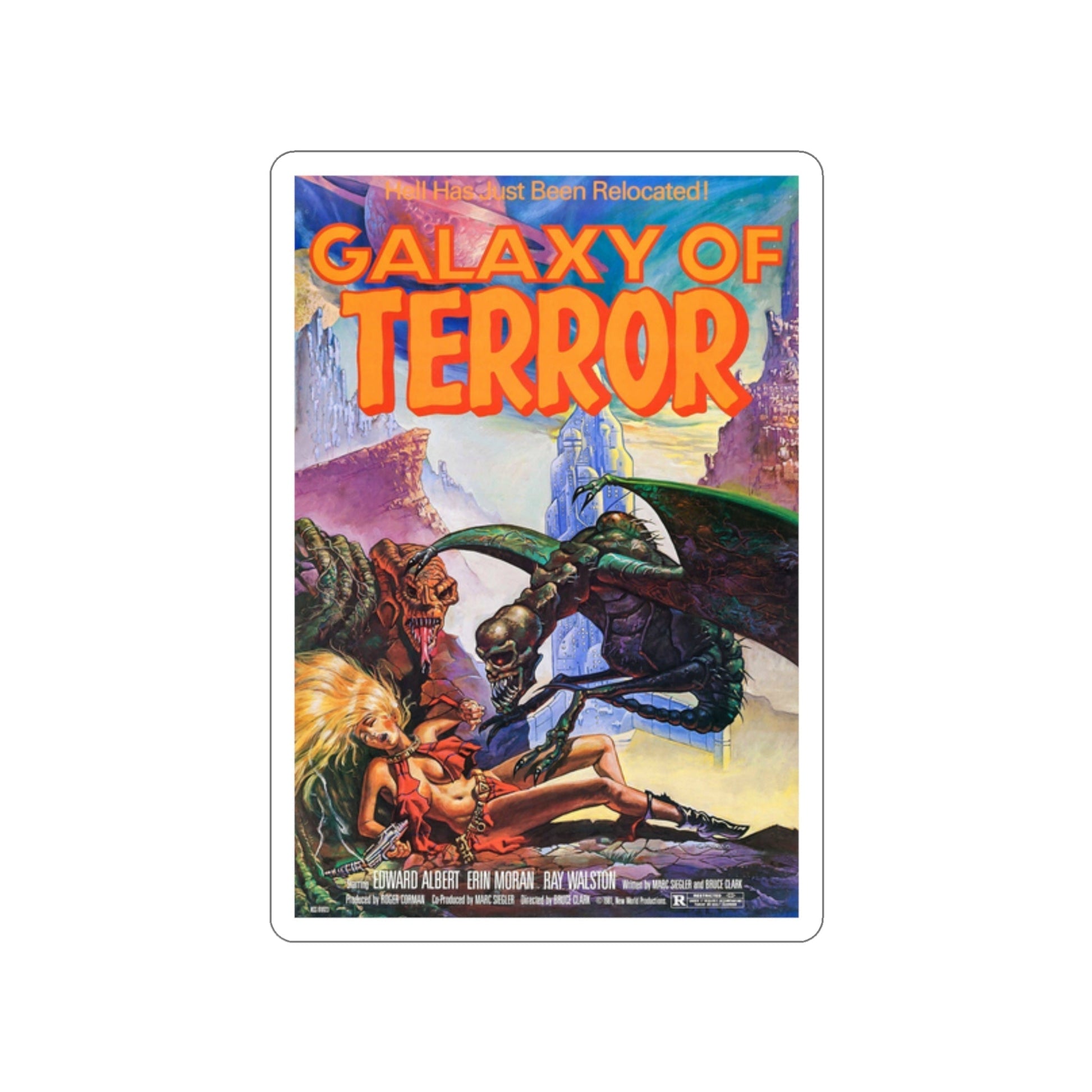 GALAXY OF TERROR (2) 1981 Movie Poster STICKER Vinyl Die-Cut Decal-2 Inch-The Sticker Space