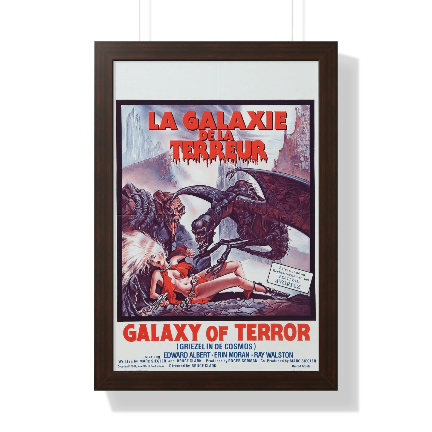 GALAXY OF TERROR (BELGIAN) 1981 - Framed Movie Poster-16″ x 24″-The Sticker Space