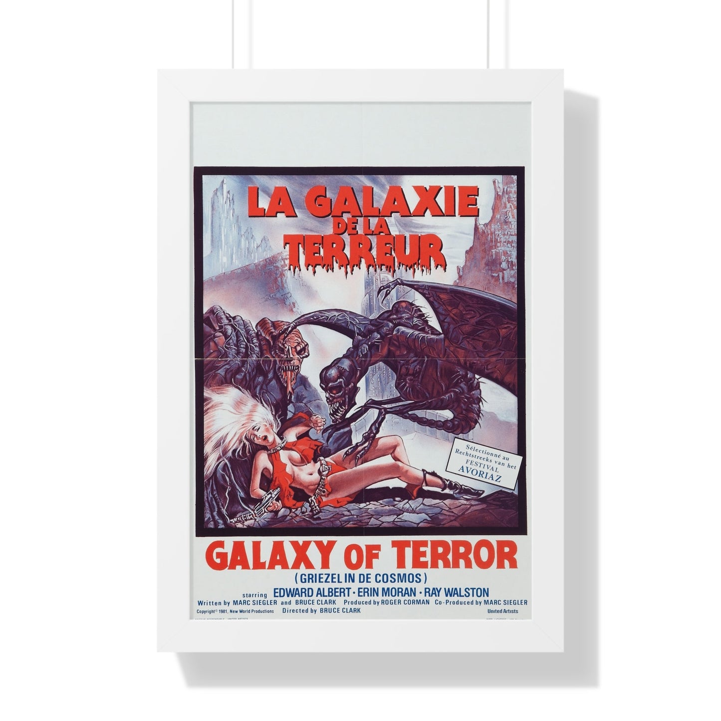 GALAXY OF TERROR (BELGIAN) 1981 - Framed Movie Poster-16″ x 24″-The Sticker Space