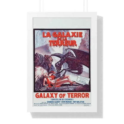 GALAXY OF TERROR (BELGIAN) 1981 - Framed Movie Poster 16″ x 24″ White - The Sticker Space