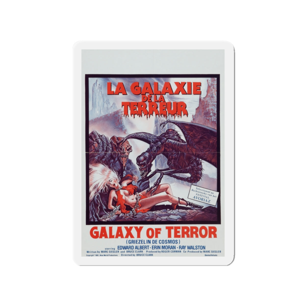 GALAXY OF TERROR (BELGIAN) 1981 Movie Poster - Die-Cut Magnet-2" x 2"-The Sticker Space