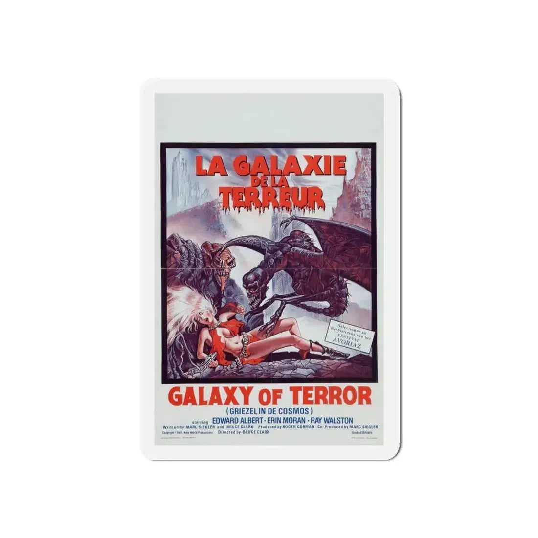 GALAXY OF TERROR (BELGIAN) 1981 Movie Poster - Refrigerator Magnet 5 Inch - The Sticker Space
