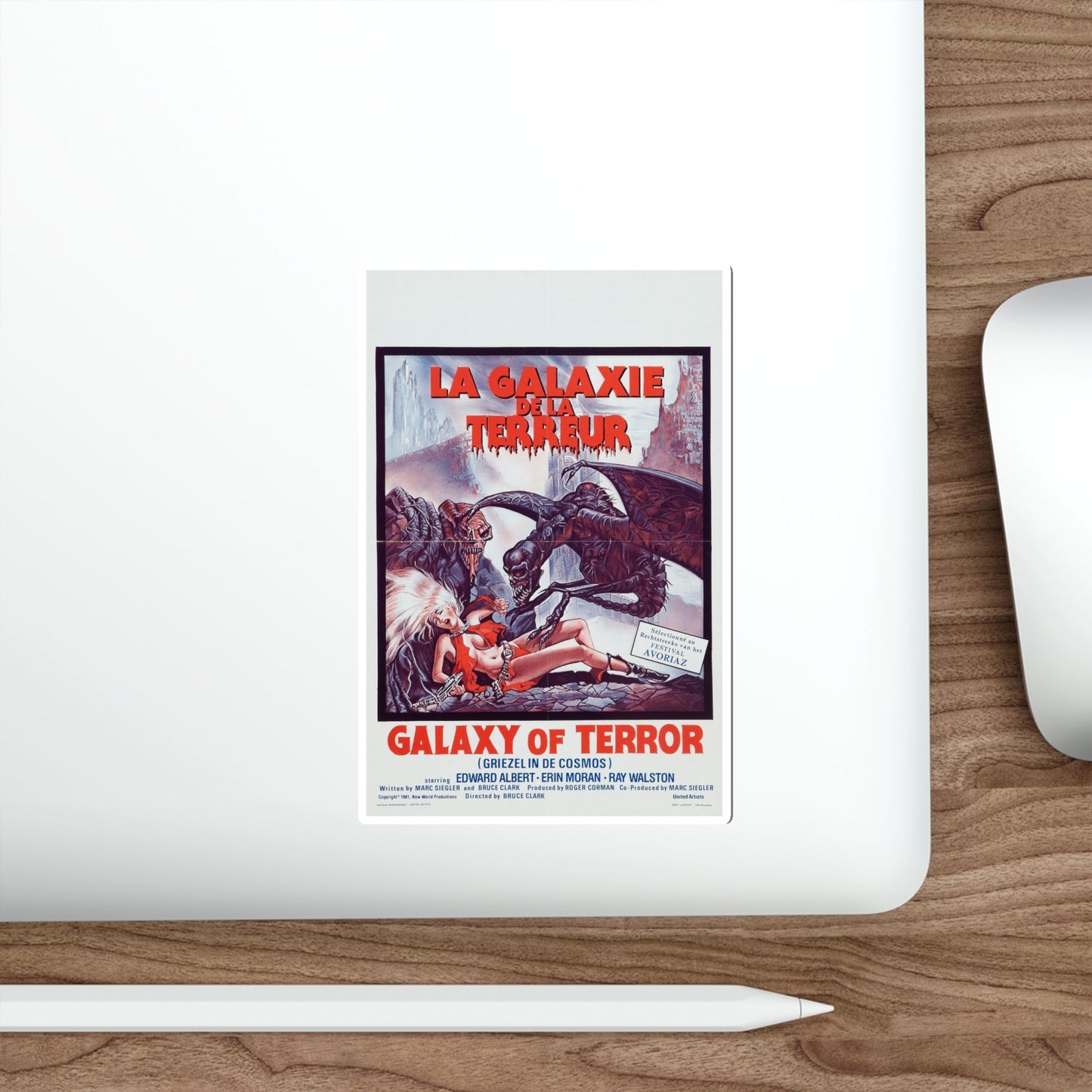 GALAXY OF TERROR (BELGIAN) 1981 Movie Poster STICKER Vinyl Die-Cut Decal-The Sticker Space