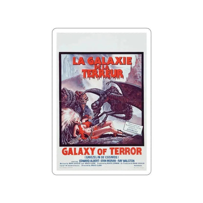 GALAXY OF TERROR (BELGIAN) 1981 Movie Poster STICKER Vinyl Die-Cut Decal 3 Inch - The Sticker Space